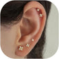 5 Pairs 14K Gold Plated Studs Earrings for Women. CZ Multiple Piercing Set | Hypoallergenic CZ Stud Earrings Set. 3-7mm Cubic Zirconia. Lightweight Comfortable Studs. Non Tarnish Jewelry.