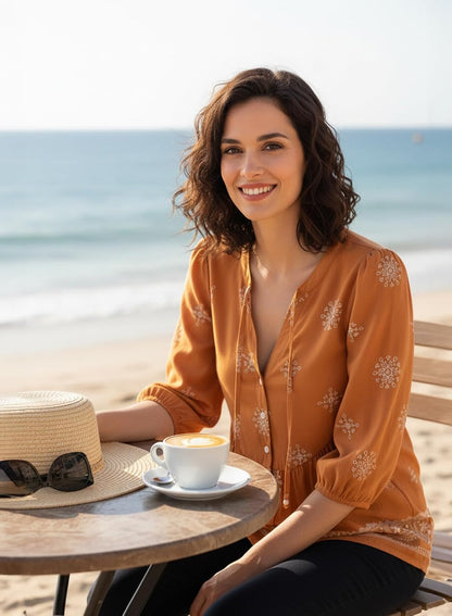 Button Down Shirts. V Neck. Tie Front. 3/4 Sleeve. Business Casual Tops. Loose Fit. Babydoll Peplum Blouses. Fashion Clothing