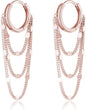 Solid 925 Sterling Silver Chain Hoop Earrings Dangle for Women Teen Girls Tassel Chain Drop Earrings Huggie Dangle Earrings