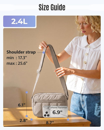 Mini Crossbody Bags for Women Travel Purse. Cross Body Bag with Pockets | Puffer Shoulder Hobo Purse