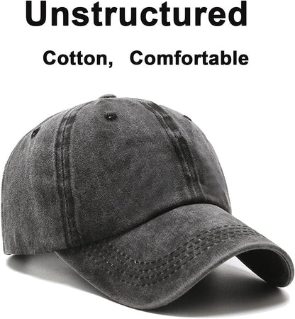 Adjustable & Cotton Made. Unconstructed Plain Cap