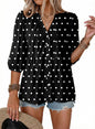 Button Down Shirts. V Neck. Tie Front. 3/4 Sleeve. Business Casual Tops. Loose Fit. Babydoll Peplum Blouses. Fashion Clothing