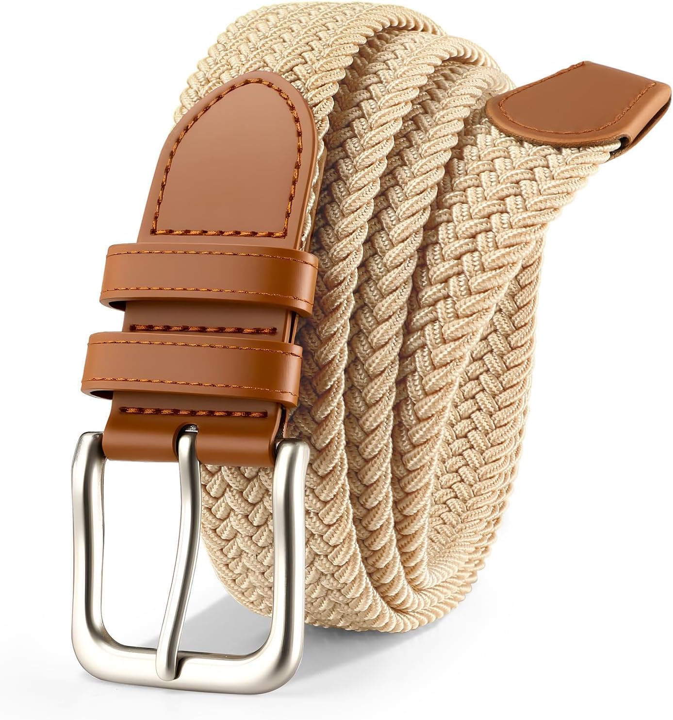 Men's Belt Braided Stretch Belt for Men Golf Pants Casual Jeans