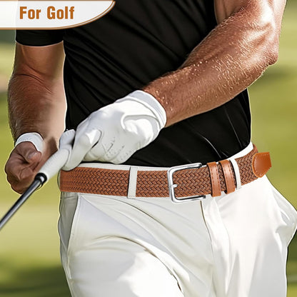 Men's Belt Braided Stretch Belt for Men Golf Pants Casual Jeans