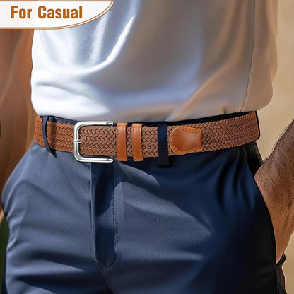 Men's Belt Braided Stretch Belt for Men Golf Pants Casual Jeans