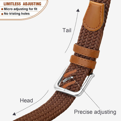 Men's Belt Braided Stretch Belt for Men Golf Pants Casual Jeans