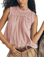 Sleeveless Flowy Tank.Gingham Cotton Blouse Trendy.