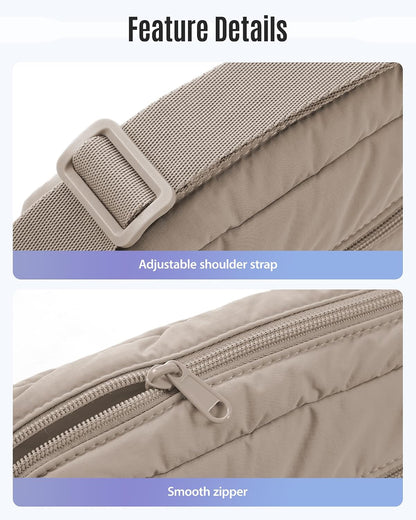Mini Crossbody Bags for Women Travel Purse. Cross Body Bag with Pockets | Puffer Shoulder Hobo Purse