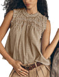 Sleeveless Flowy Tank.Gingham Cotton Blouse Trendy.