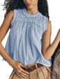 Sleeveless Flowy Tank.Gingham Cotton Blouse Trendy.