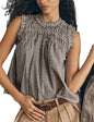 Sleeveless Flowy Tank.Gingham Cotton Blouse Trendy.